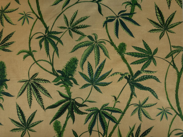 Alexander Henry – Cotton Canvas – Cannabis Sativa – Navy