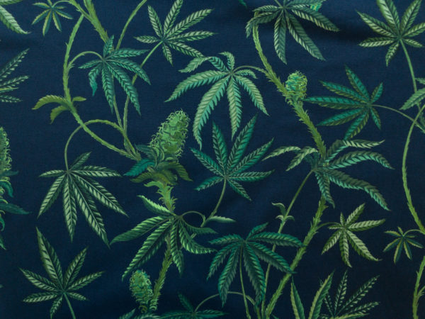 Alexander Henry – Cotton Canvas – Cannabis Sativa – Navy