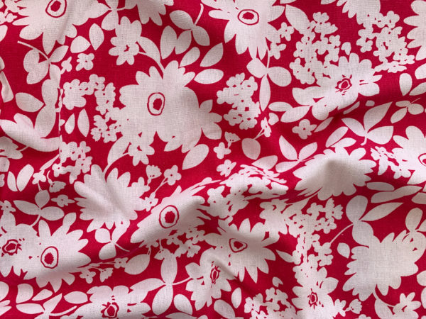 Designer Deadstock - Rayon/Linen Blend - Fuchsia Flora