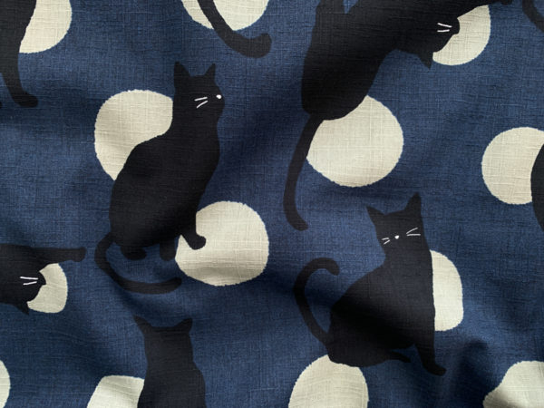 Japanese Cotton Dobby - Polka Dot Cats