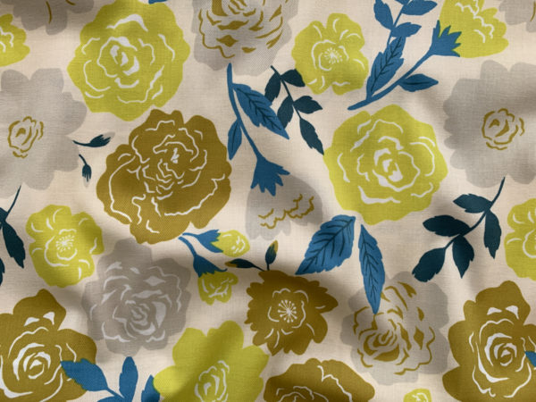 Japanese Cotton Twill - Roses - Yellow