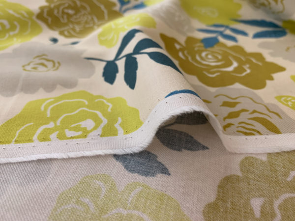 Japanese Cotton Twill - Roses - Yellow