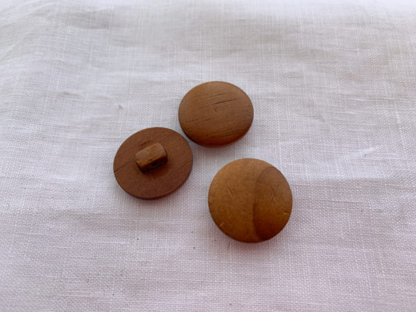 Wood Shank Button - Medium Brown