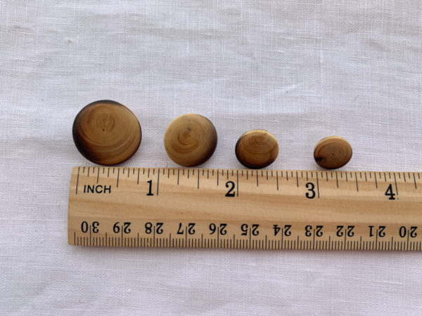 Wood Shank Button - Light Brown with Burned Edge
