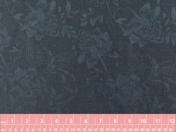 Viscose/Cotton/Linen Jacquard – Paisley Floral - Navy