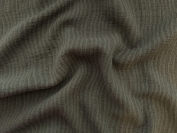 Cotton/Linen Jacquard – Wavy Stripe - Olive