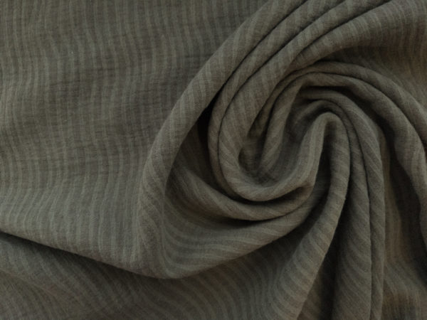 Cotton/Linen Jacquard – Wavy Stripe - Olive