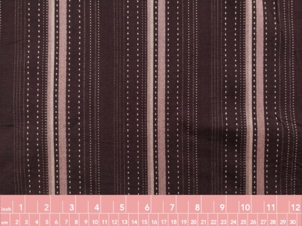 Textured Yarn Dyed Cotton – Stitched Stripes – Espresso