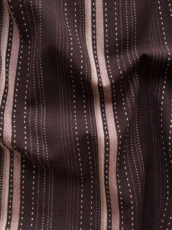 Textured Yarn Dyed Cotton – Stitched Stripes – Espresso