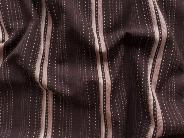 Textured Yarn Dyed Cotton – Stitched Stripes – Espresso