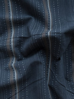 Textured Yarn Dyed Cotton – Stitched Stripes - Indigo