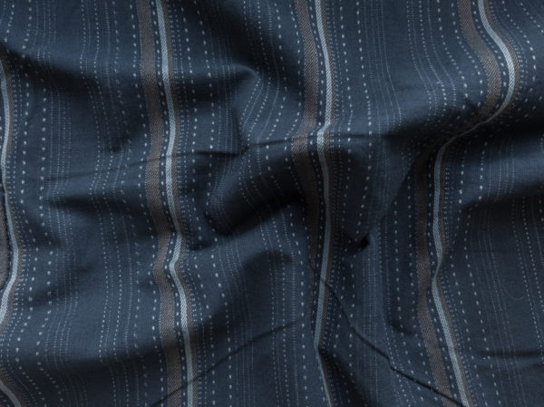 Textured Yarn Dyed Cotton – Stitched Stripes - Indigo
