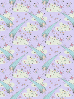 Quilting Cotton - Dreamy - Shooting Stars - Purple