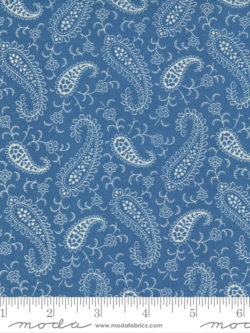 Quilting Cotton – Newport – Paisley – Medium Blue