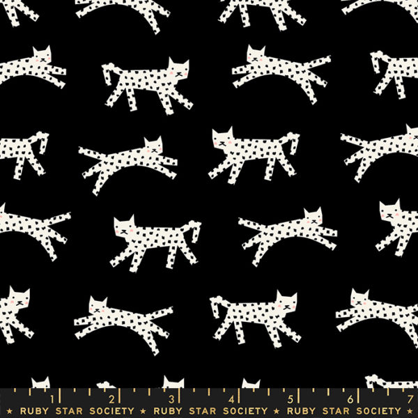 Quilting Cotton - Darlings 2 - Snow Cats - Black