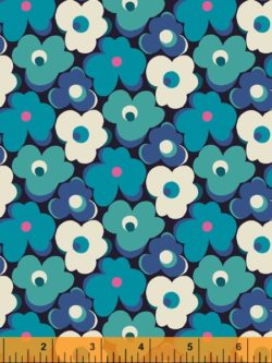 Quilting Cotton - Eden - Flower Bump - Blue