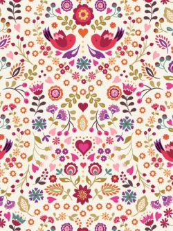 Quilting Cotton - Lewis & Irene  – Birds & Floral - Cream