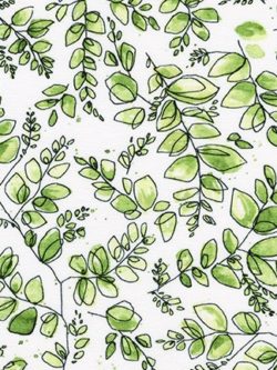 Cotton/Spandex Jersey – Sketched Flora - Leaf