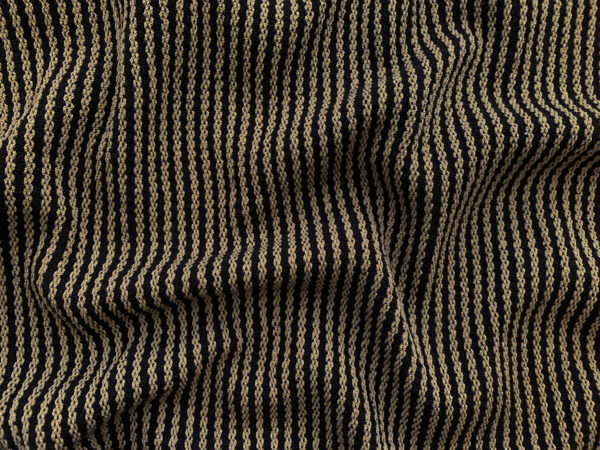 Designer Deadstock - Handwoven Rayon/Silk/Cotton - Black/White Stripe