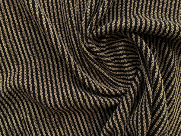 Designer Deadstock - Handwoven Rayon/Silk/Cotton - Black/White Stripe