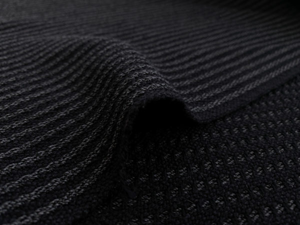 Designer Deadstock - Handwoven Rayon/Silk/Cotton - Black/White Stripe