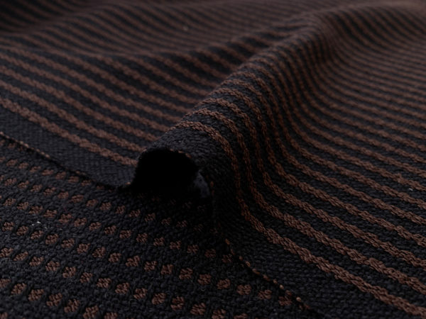 Designer Deadstock - Handwoven Rayon/Silk/Cotton - Black/White Stripe