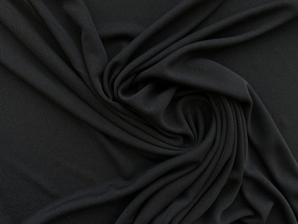 Designer Deadstock - Handwoven Rayon/Silk/Cotton - Black/White Stripe