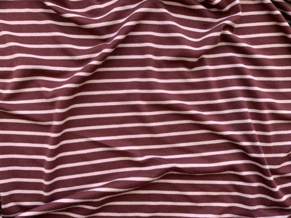 Amour Vert - Modal Knit - Amsterdam Stripe - Burgundy