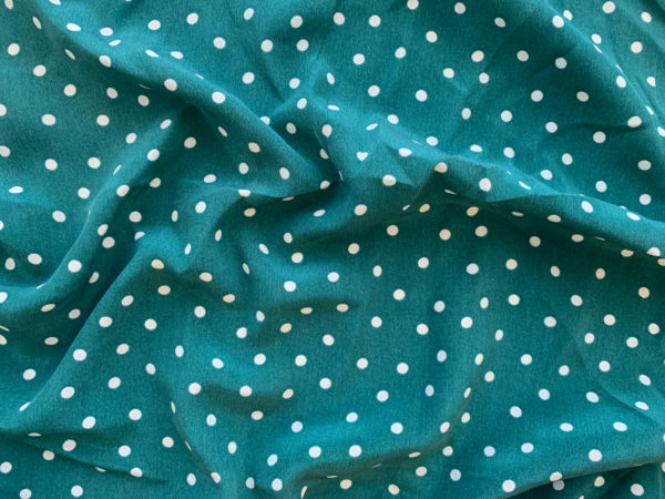 Amour Vert - Sandwashed Silk Crepe de Chine - Green Polka Dot