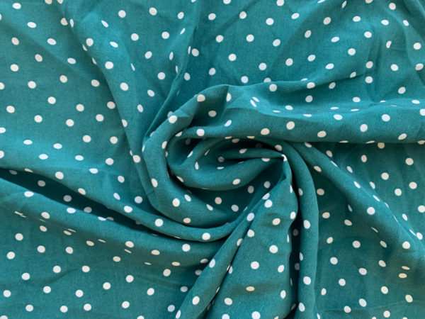 Amour Vert - Sandwashed Silk Crepe de Chine - Green Polka Dot ...