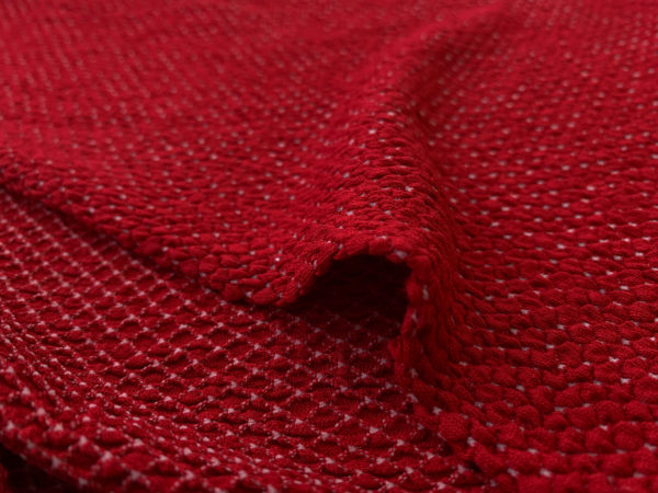 Designer Deadstock - Rayon/Nylon Honeycomb Knit - Red