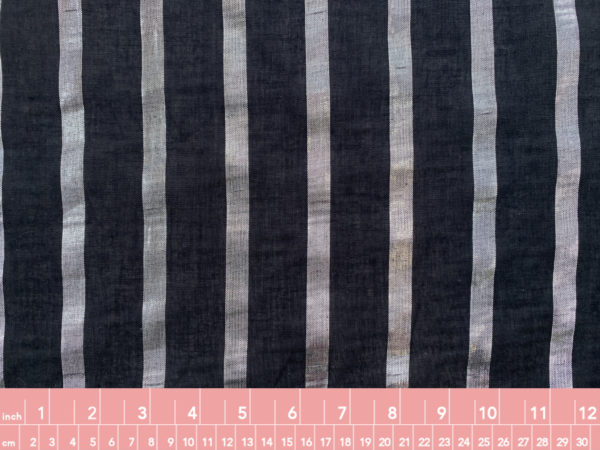Designer Deadstock - Cotton/Lurex Voile - Black/Silver Stripe