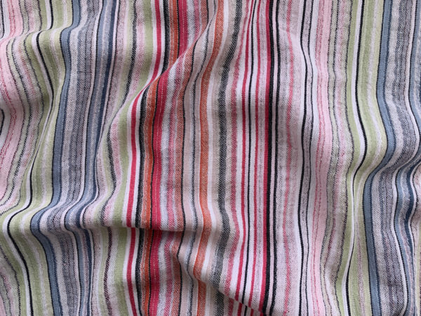 Designer Deadstock - Cotton/Lurex Voile - Black/Silver Stripe