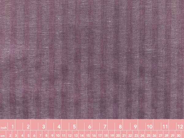 Designer Deadstock - Yarn Dyed Linen - Plum Stripe