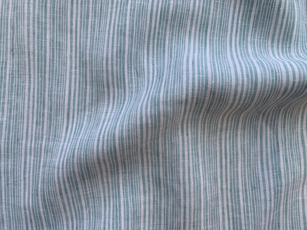 Designer Deadstock - Yarn Dyed Linen - Plum Stripe