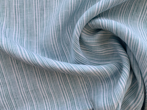 Designer Deadstock - Yarn Dyed Linen - Plum Stripe