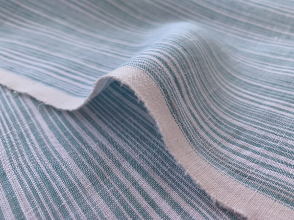 Designer Deadstock - Yarn Dyed Linen - Plum Stripe