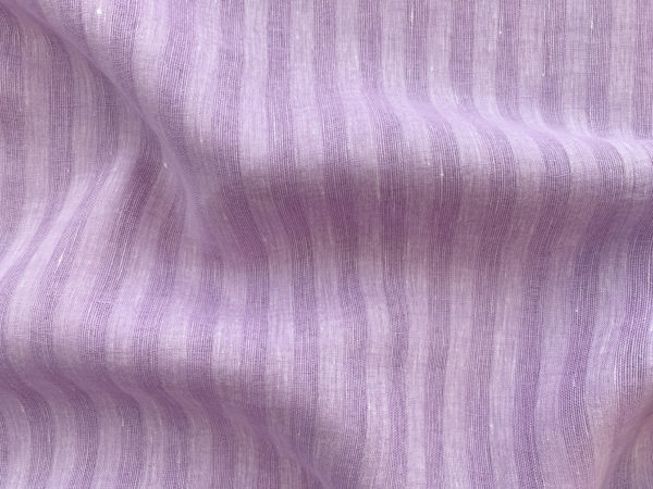 Designer Deadstock - Yarn Dyed Linen - Plum Stripe