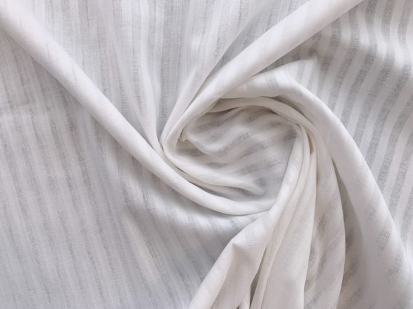 Designer Deadstock - Cotton Lawn - White Stripe