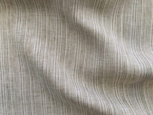 Designer Deadstock - Yarn Dyed Linen - Plum Stripe