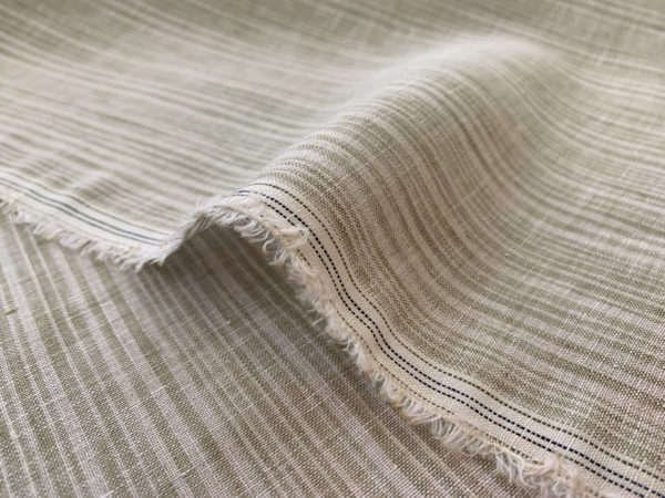 Designer Deadstock - Yarn Dyed Linen - Plum Stripe