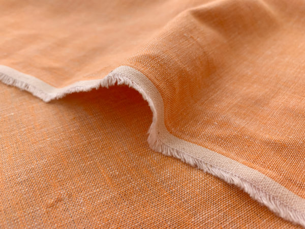 Designer Deadstock - Yarn Dyed Linen - Tangerine