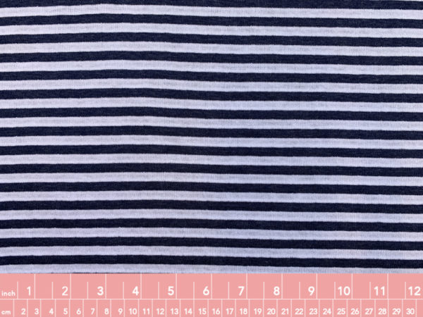 Designer - Deadstock - Cotton Double Knit – Blue/White Stripe