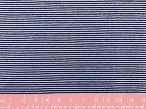 Designer - Deadstock - Cotton Double Knit – Blue/White Stripe