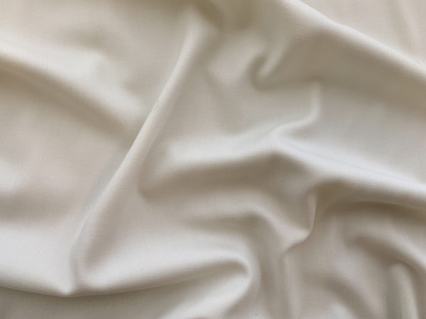 Designer Deadstock - Tropical Weight Wool - Ivory Herringbone