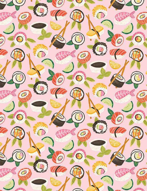 Quilting Cotton - Forever Summer - Cute Sushi - Blush