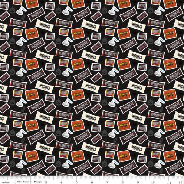 Quilting Cotton – Hershey Halloween Candy - Black