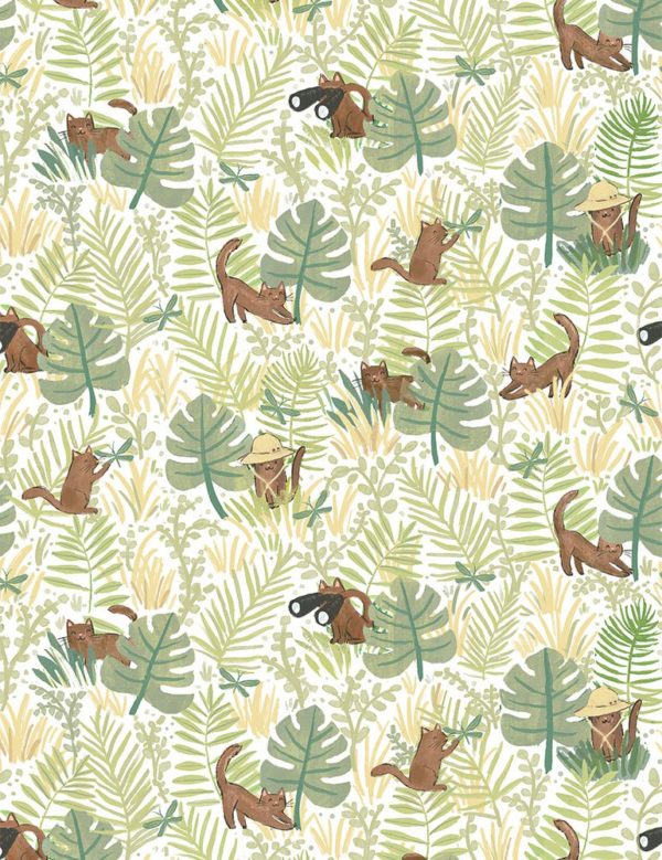 Quilting Cotton – Kitty Safari – Green