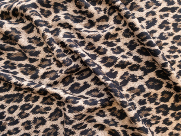 Italian Designer Deadstock - Printed Viscose Jacquard - Leopard