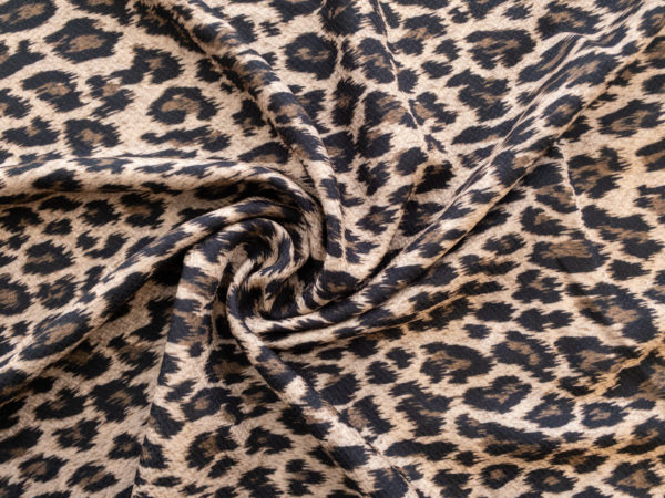 Italian Designer Deadstock - Printed Viscose Jacquard - Leopard